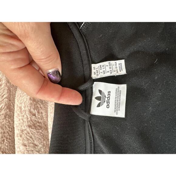 Adidas Black Track Jacket with White Stripes - Picture 4 of 6